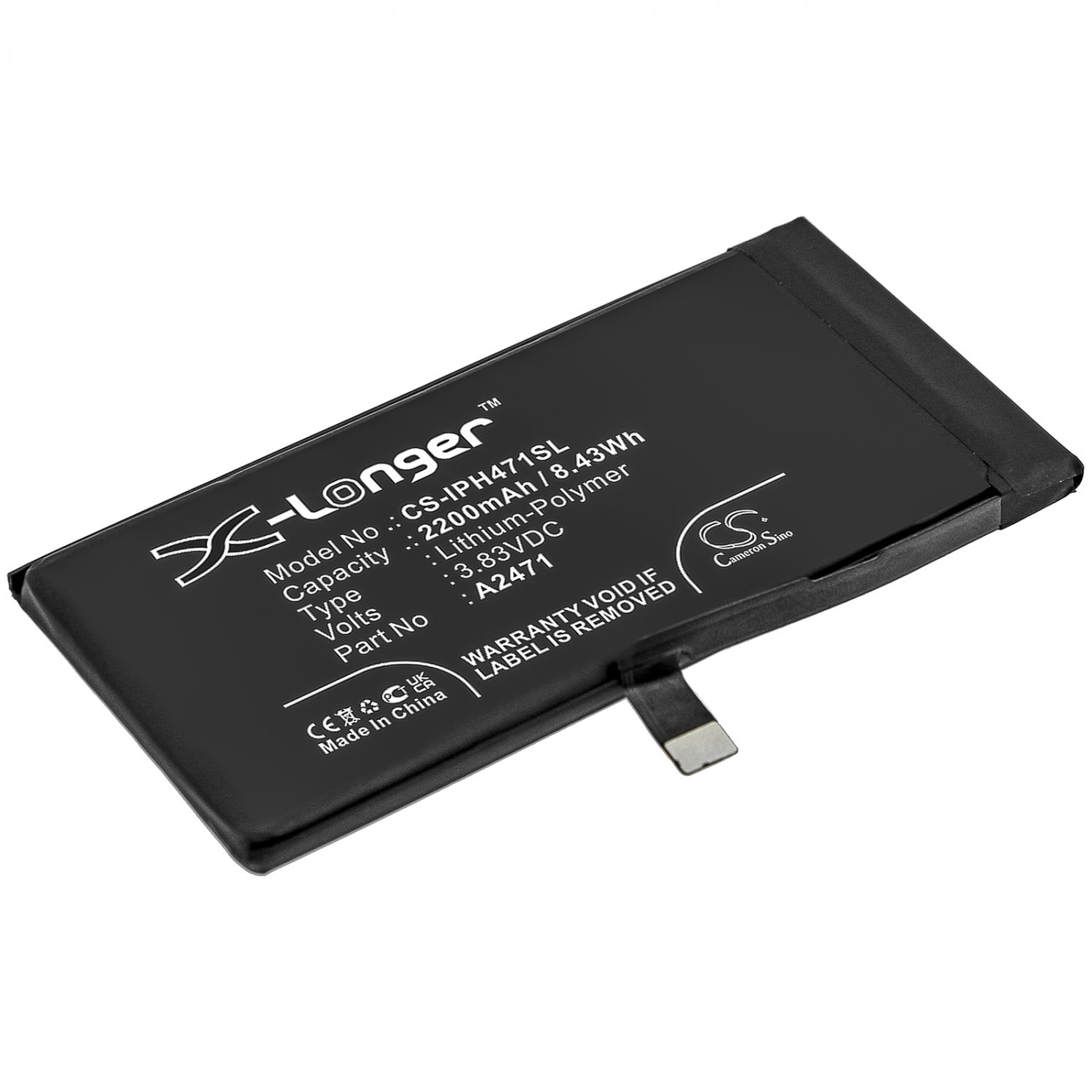 IPH471SL Battery CS for iPhone 12 Mini, 2200 mAh