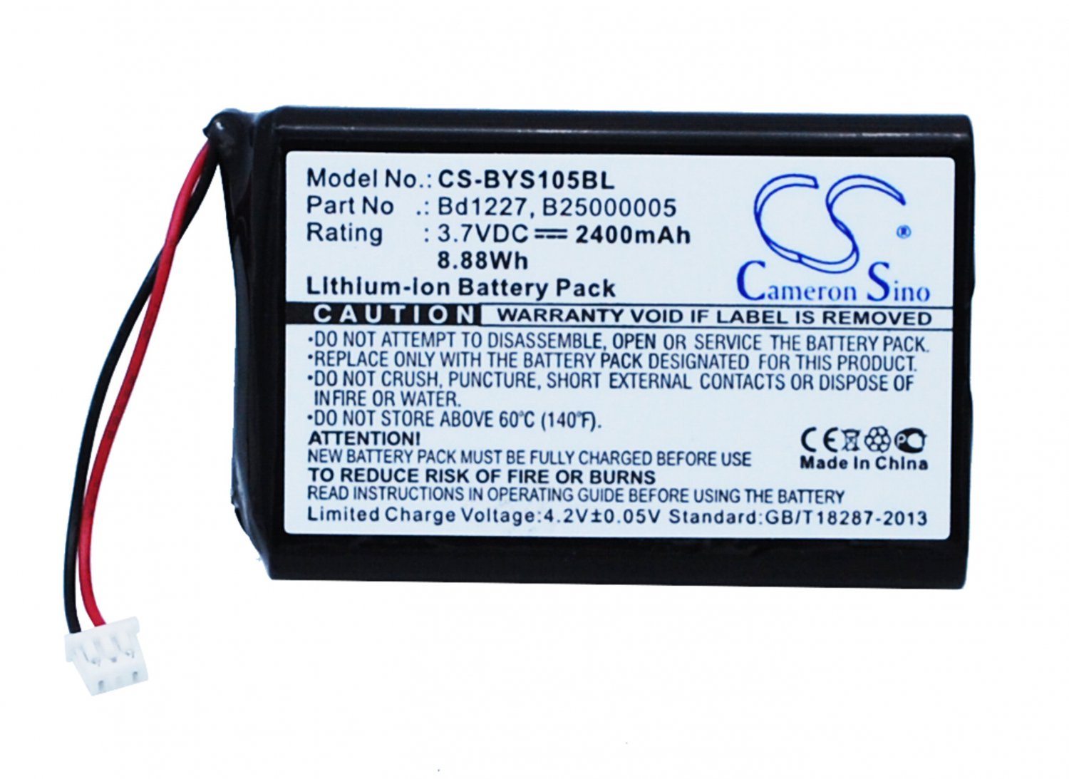 BYS105BL Battery CS for Baracoda serie  RoadRunners, 2400 mAh