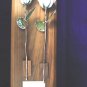 Two Diamond White/Platinum Wedding Roses on Walnut Base
