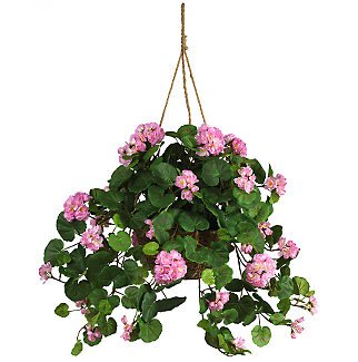 Geranium Silk Hanging Basket