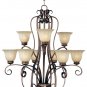Fremont 3+6 Lt Platinum Dusk Chandelier