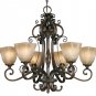 Meridian Golden Bronze 6 Light Chandelier