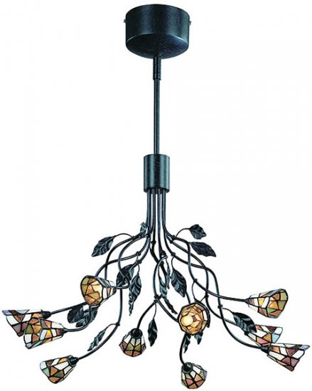 Epic 10-Light Halogen Tiffany Ceiling Fixture