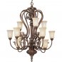 Caramel 12-Light Chandelier in Tuscany Crackle