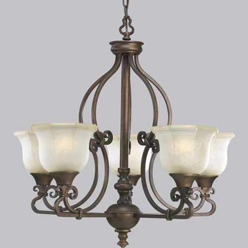 5-Light Guildhall Chandelier, Roasted Java.