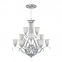 Montague Matte Pewter Twelve-Light Chandelier