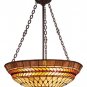 Glass Leaf 3-Lt Pendant Tiffany Bronze