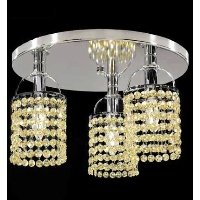 Tekno-mini - 3 Lite Crystal Flushmount Chandelier