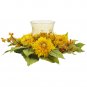 Golden Sunflower Candleabrum Silk Flower Arrangement