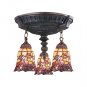 Mix-N-Match 3-Light Semi-Flush In Aged Walnut