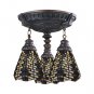 Mix-N-Match 3-Light Semi-flush in Aged Walnut