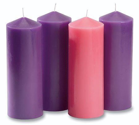 8" Advent Pillar Set