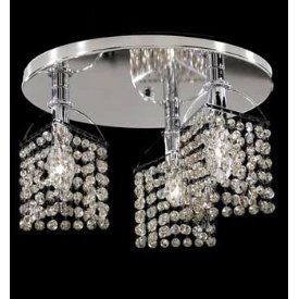 Tekno-mini - 3 Lite Crystal Flushmount Chandelier