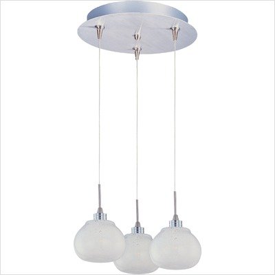 ET2 Minx 3.25" Three Light RapidJack Pendant with Snow White Shade in Satin Nickel