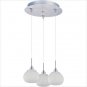 ET2 Minx Three Light RapidJack Pendant with Frosted Speckled Shade in Satin Nickel