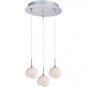 ET2 Minx Three Light RapidJack Pendant with Opal White Shade in Satin Nickel