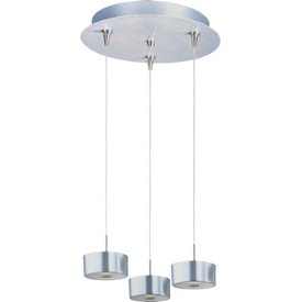 ET2 Minx Three Light RapidJack Pendant with Frost White Shade in Satin Nickel