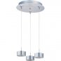 ET2 Minx Three Light RapidJack Pendant with Frost White Shade in Satin Nickel