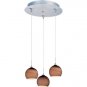 ET2 Minx Three Light RapidJack Pendant with Chocolate Mousse Shade in Satin Nickel