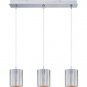 ET2 Minx Three Light RapidJack Linear Pendant with Silver Plate Shade in Satin Nickel