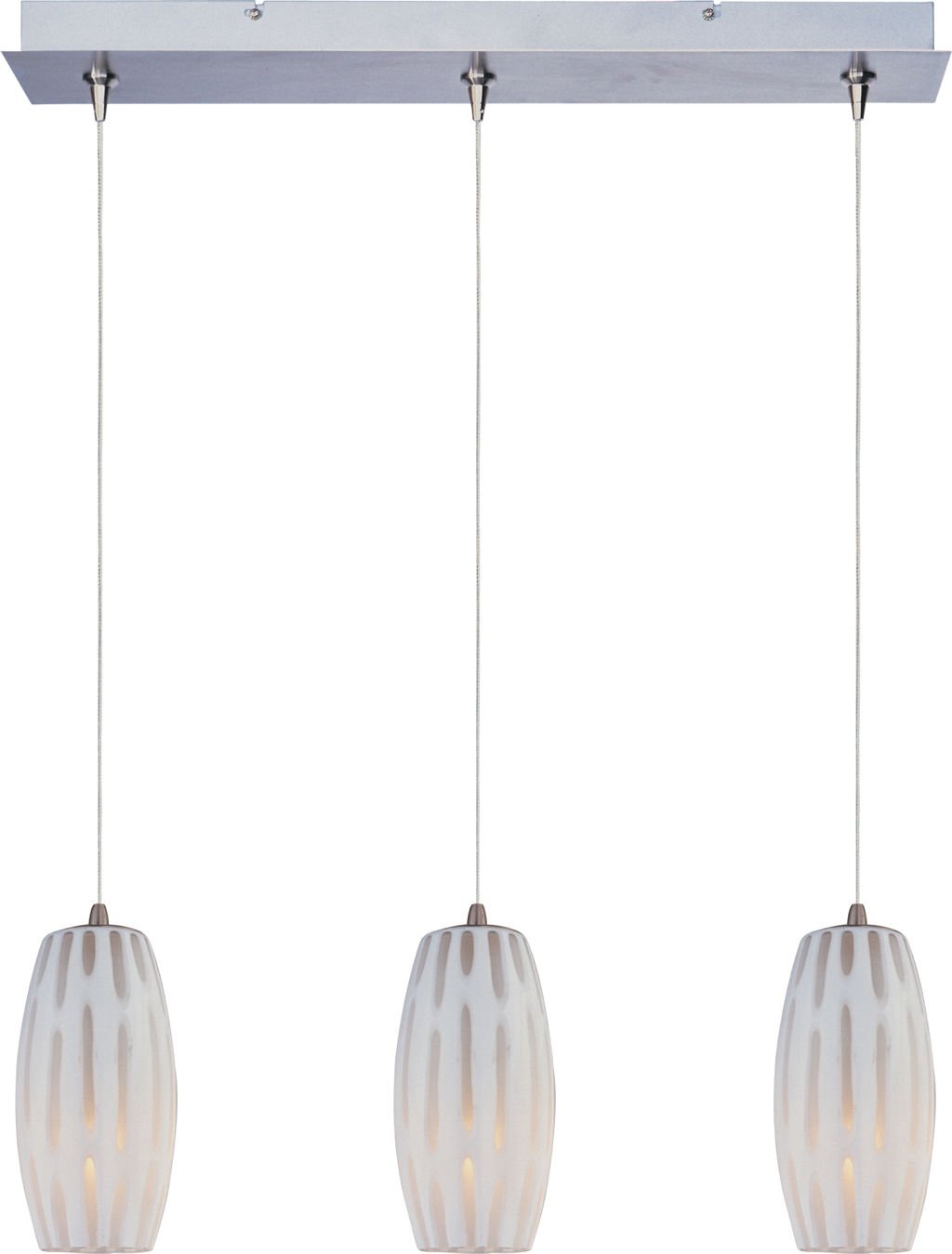 ET2 Lighting Minx - Three Light RapidJack Pendant Satin Nickel Finish with Translucent Frost Glass