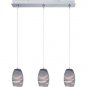 ET2 Minx Three Light RapidJack Linear Pendant with Chocolate Swirl Shade in Satin Nickel