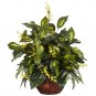 Forsythia & Mixed Greens Arrangement