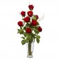 Rose w/Vase Silk Flower Arrangement