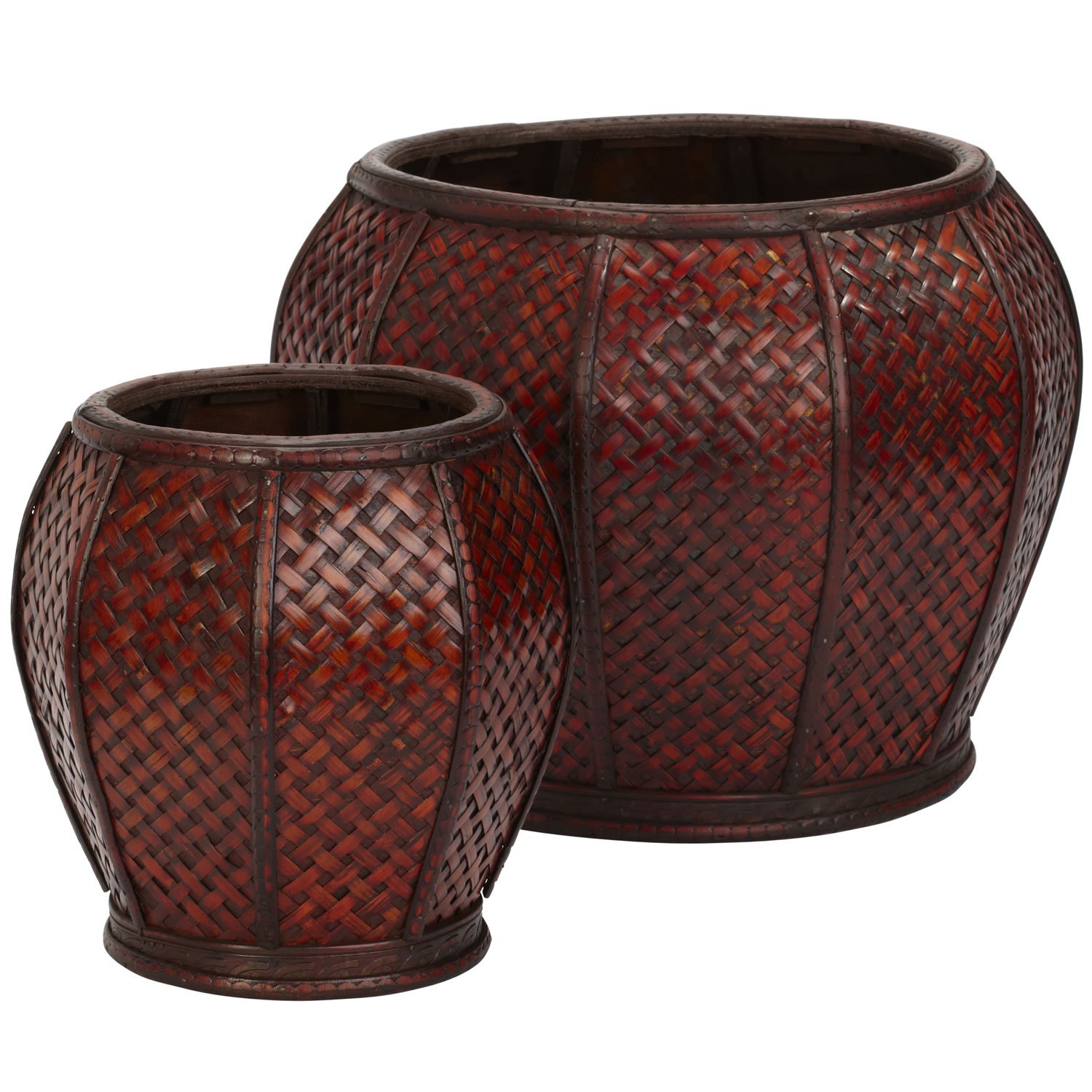 Rounded Weave Decorative Planters