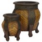 Decorative Rounded Wood Planters