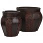 Wood and Weave Panel Decorative Planters