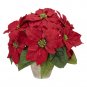 Poinsettia Silk Flower Arrangement