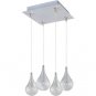 Minx - Four Light RapidJack Pendant and Canopy Satin Nickel Finish with Clear Glass