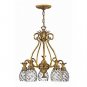 Plantation 5 Light Single Tier Chandelier in Burnished Brass