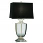 Robert Abbey Artemis Table Lamp in Lead Crystal with Black Shade