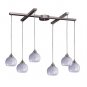Elk Lighting Mela Satin Nickel Six-Light Mini Pendant snow white glass