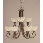 Toltec Lighting - 259-BRZ-759 - Curl - Nine Light Chandelier