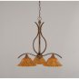 Toltec Lighting - 296-BRZ-519 - Swoop - Three Light Chandelier