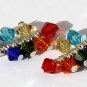 925 silver earrings with 7 crystal beads in the colors of the seven chakras:"Energies of life"-Mod2