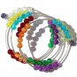 Memory shape bracelet with 4 rows of multicolored cracked glass beads: "Fantasia"