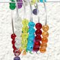 Memory shape bracelet with 4 rows of multicolored cracked glass beads: "Fantasia"