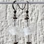 Bronze set with necklace and matching earrings adorned with frosted beads in relief: "Snowflakes"