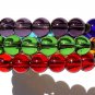 Memory shape bracelet with 3 rows of glass beads in seven different colors: "Vitalia"