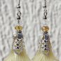 Silvered flower earrings in yellow glass and lucite: "The flowers of the garden" Mod 04 Yellow