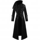 Mens Handmade Cotton Scorpion Coat Long coat,Black Gothic Steampunk Hooded Trench coat
