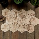 Middle Earth Map - Set of 12 Lord of the Rings Wood Coasters - LOTR Coaster