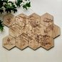 Middle Earth Map - Set of 12 Lord of the Rings Wood Coasters - LOTR Coaster