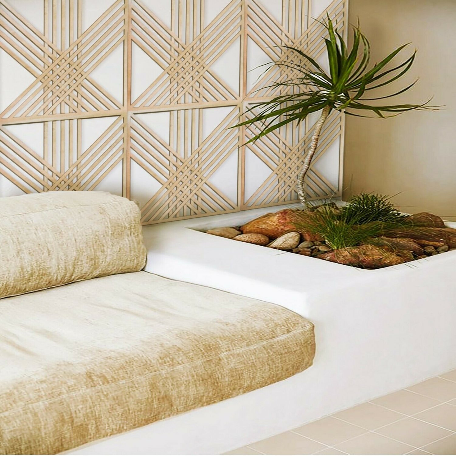 Wood Hollow Panels - Double Layer Wall Art Geometric - Decorative Panel