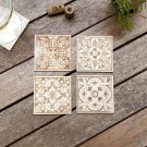 Set of 4 Portuguese Tiles Wood Coasters - Cup Holder