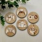 Set of 6 Controllers Wood Coasters - Cup Holder - Gamer